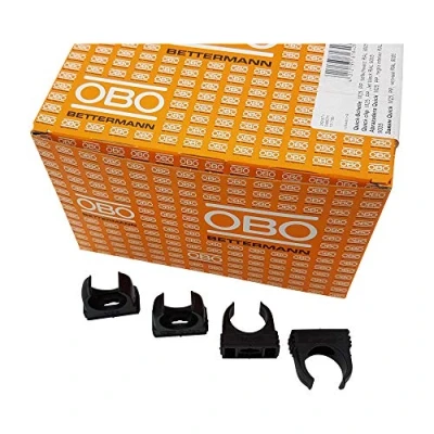 Afbeelding van 100 x OBO Bettermann M25 Quick klemmen klemklem buisklem rijbaar diepzwart 25mm stuks