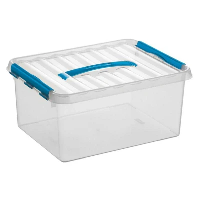 Afbeelding van SUNWARE Q Line Box 15 Liter 40 x 30 18cm transparant/blauw