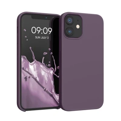 Afbeelding van kwmobile telefoonhoesje geschikt voor Apple iPhone 12 mini Hoesje met siliconen coating Smartphone case in Bleke iris