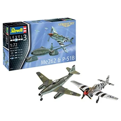 Afbeelding van 1:72 Revell 03711 Combat Set Messerschmitt Me262 &amp; P 51B Mustang Plastic Modelbouwpakket
