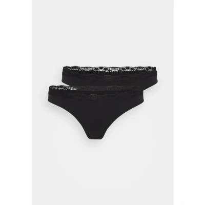 Afbeelding van ONLY Onlvicky Thong 2 PACK String, Dames, Maat: XS/S, Black