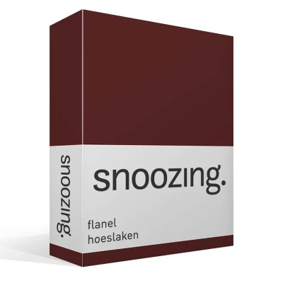 Afbeelding van Snoozing Flanel Hoeslaken Lits jumeaux 160x220 cm Aubergine