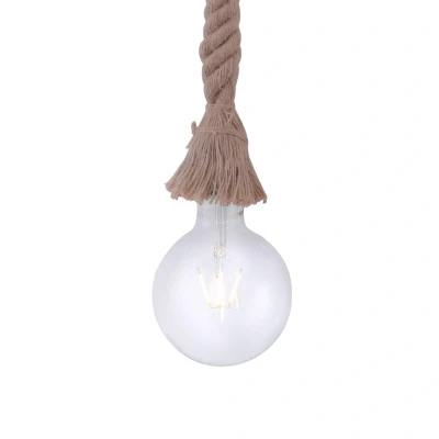 Afbeelding van Just Light Hang touwlamp Rope zwart met bruin 15481 18