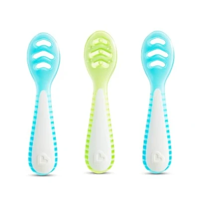 Afbeelding van Munchkin Gentle Dip Meertraps lepels voor baby&#039;s vanaf 4 maanden, 3 stuks, ideaal het spenen door baby, ergonomisch design, BPA vrij