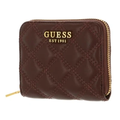 Afbeelding van GUESS Portemonnee Giully SLG Small Zip Around Wallet Burgundy Wijnrood