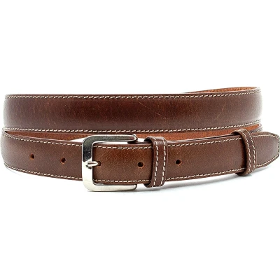 Afbeelding van JV Belts Mooie klassieke midden bruine dames riem doorgestikt cm breed Echt Taille: 85cm Totale lengte riem: 100cm