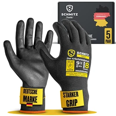 Afbeelding van SCHMITZ.Tools Professionele montagehandschoenen, werkhandschoenen voor heren, maat 9 of 5 stuks, tuinhandschoenen dames, beschermende handschoenen