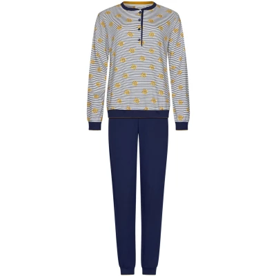 Afbeelding van Pastunette Moonlite Pyjama Katoen Wit/Blauw Maat 36