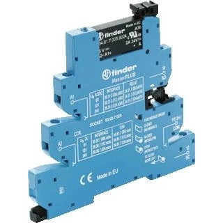 Afbeelding van Finder interfacerelais voet relais masterplus schroefaansluiting 6 2 mm solid state 1m 2a 240vac aansluitspanning 24 vdc 39 30 7 024 8240