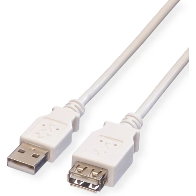 Afbeelding van Value 11998949 USB 2.0 kabel, type A stekker op bursh, 1,8 m wit