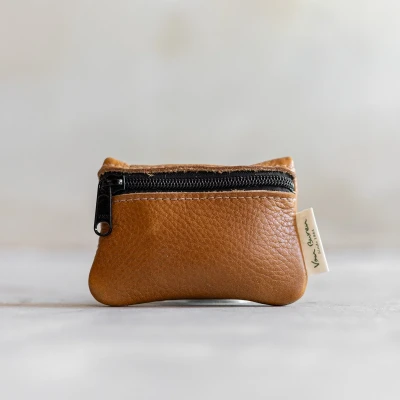 Afbeelding van Portemonnee Rits Cognac leder