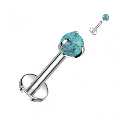 Afbeelding van piercing natuursteen met claw Turquoise