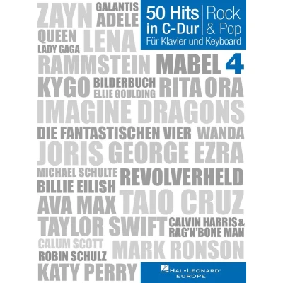 Afbeelding van Bosworth 50 Hits in C Dur 4: Rock &amp; Pop songboek voor piano, keyboard, gitaar en zang