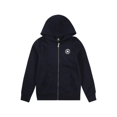 Afbeelding van Converse Chest Unisex Sweater met rits voor kinderen, Maat: 128/132, Obsidian