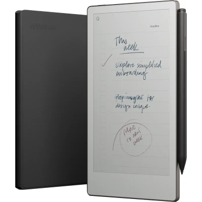 Afbeelding van Remarkable Paper Pro Move + Marker Plus Book Folio Leather Zwart 7.3 Inch 64 Gb E ink tablet