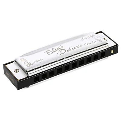 Afbeelding van Fender blauws Deluxe Harmonica Key of G Diatonische mondharmonica