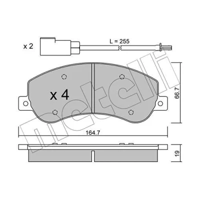 Afbeelding van Metelli Remblokset 22 0680 0