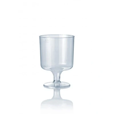 Afbeelding van 400x Plastic Wijnglas op voet 200ml