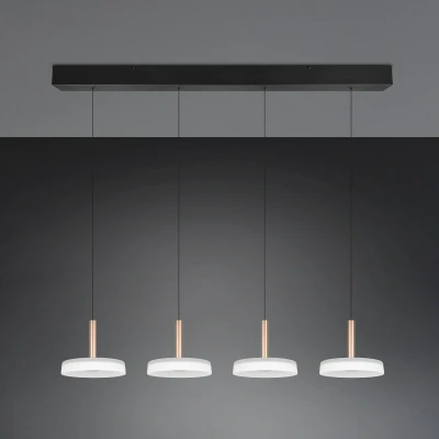 Afbeelding van Trio 4 lichts led hanglamp Celeste wit glas 354910465
