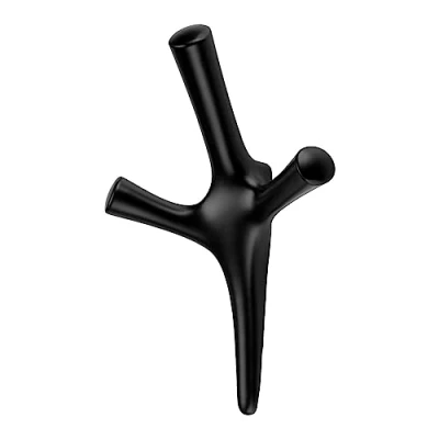 Afbeelding van SOTECH kapstokhaak TRICORNO Hoogte: 157 x Breedte: 106 mm mat zwart, moderne van gegoten zink, stabiele wandhaak, zelfs voor zware handdoeken