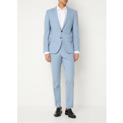 Afbeelding van HUGO BOSS heren Henry/Getlin232X slim fit 2 delig pak in wolblend de kleur Lichtblauw, maat: 102