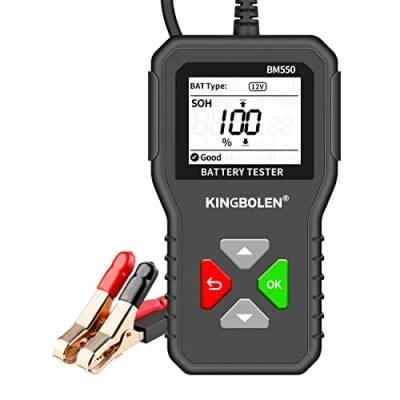 Afbeelding van KINGBOLEN BM550 100 2000 CCA accutester, 6 V, 12 24 2 220 Ah, auto met batterijstatustest, starttest, oplaadtest, digitale batterij, alternatieve analyzer voor auto, motorfiets, ATV,