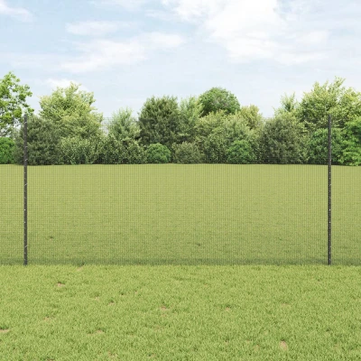 Afbeelding van vidaXL Gelaste Draadhek met 22 U Palen Grijs 1.2x25 m Staal