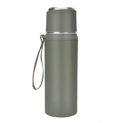 Afbeelding van Belle Vous Grey Stainless Steel Insulated Flask Bottle 800ml/27oz Double Walled &amp; Vacuum Travel Mug with Cup Lid Reusable Metal BPA Free/Leakproof Water for Hot and Cold Drinks