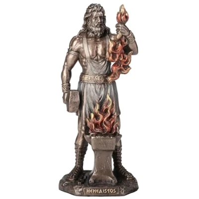 Afbeelding van Veronese Design 6 1/4 Inch Hephaestus Griekse God van Smithing Koud Gegoten Hars Bronzen Afwerking Collectible Beeldje Home Decor Sculptuur