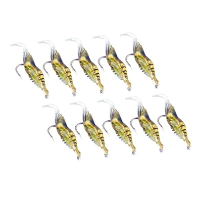Afbeelding van Yosoo Lot 10 stks Garnalen Simulatie Zachte Vissen Lokt Bass Crank Haak Aas Visgerei