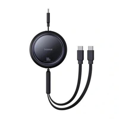 Afbeelding van Baseus kabel USB C 2W1 Bright Mirror, C+C / 100W 1m (czarny) (1 m),