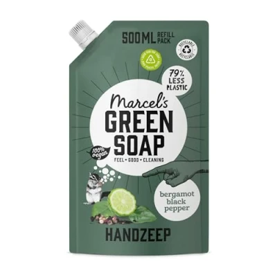 Afbeelding van Marcel&#039;s Green Soap Handzeep Bergamot&amp;Black Pepper Navulling 500 ml