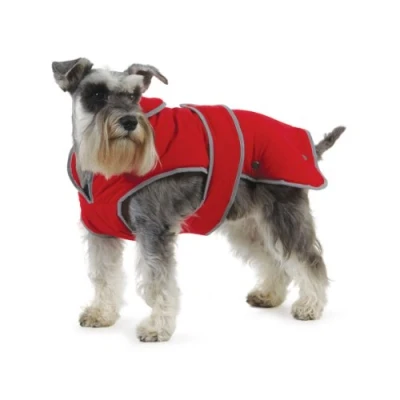 Afbeelding van Ancol Muddy Paws All Weather Stormguard Coat .Poppy Red Maat Small (lengte 30 cm, tot 52cm singel)