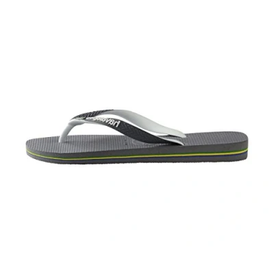 Afbeelding van Havaianas Unisex Brasil Mix teenslippers, Staal Grijs Wit Wit, 41/42 EU