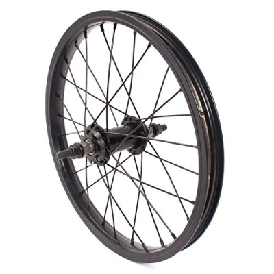 Afbeelding van KHE BMX achterwiel 16&quot; inch zwart 28mm aluminium TDI velg 28H 10mm naaf afgedicht