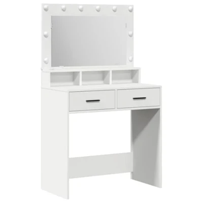 Afbeelding van vidaXL Wit Hout, Glas, Metaal 79 x 41 135 cm Kaptafel Rechthoekig