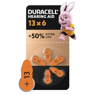 Afbeelding van Batterij Duracell Hearing DA13 diameter7,9mm 310mAh 6 stuks