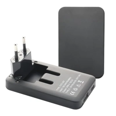 Afbeelding van 2 stuks extra platte voeding dual port USB A C zwart 20 W
