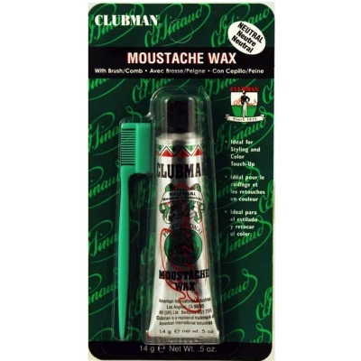 Afbeelding van Clubman Pinaud Snorwax Neutraal Houdt de haren op z&#039;n plek Perfect voor snorren, baarden, bakkebaarden en wenkbrauwen Inclusief borstel/kam