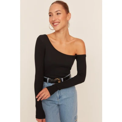Afbeelding van Trendyol TWOAW23BZ00475 Volwassenen Vrouwen Blouse Single pack Zwart S