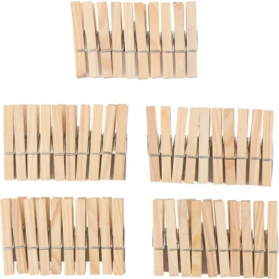Afbeelding van Lifetime Clean wasknijpers 7,2 cm hout bruin 100 stuks
