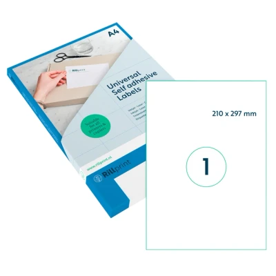Afbeelding van Etiket Rillprint 210x297mm mat transparant 25 etiketten