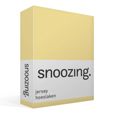 Afbeelding van Snoozing Jersey Hoeslaken 100% gebreide katoen 160x210/220 cm Geel