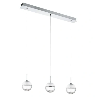 Afbeelding van EGLO Montefio 1   Hanglamp   LED   Chroom   Glas, Kristal   Wit