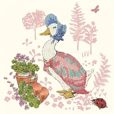 Afbeelding van Crystal Card kit Peter Rabbit Jemima Puddle Duck (partial) 18 x cm.