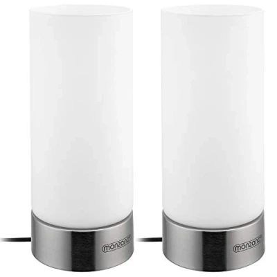 Afbeelding van Monzana Tafellamp Lumo 2 Stuks Touch Dimbaar Satijn Nikkel