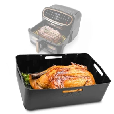 Afbeelding van Duronic AFL2 Siliconen Liner voor Airfryer antiaanbak Stuk inzetstuk Air Fryer Pot compatibel met AF34 AF24 en andere dual zone Heteluchtfriteuse Luchtfriteuse