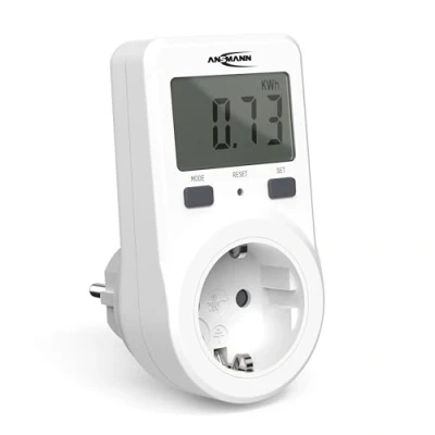 Afbeelding van ANSMANN Digitale compacte energiekostenmeter APM 1 Energieverbruiksmeter Energiecontrole/elektriciteitsmeter tot 3680 W inclusief geheugenfunctie Energie besparen Elektriciteit