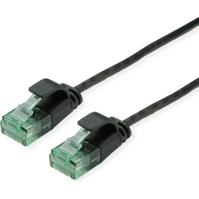 Afbeelding van ROLINE RM UTP DataCenter Patchkabel Cat.6A (Klasse EA), extra dun, zwart, 0,5 m