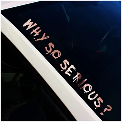 Afbeelding van Finest Folia FS15 Voorruitsticker Why So Serious (roségoud, chroom, buitenklevend)